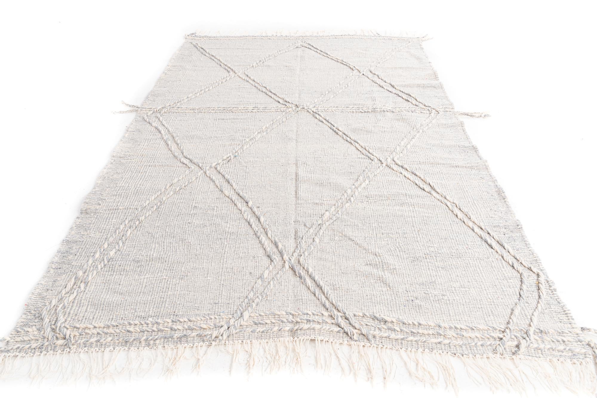6' 4 x 9' 8 Hand Knotted Moroccan Wool Rug