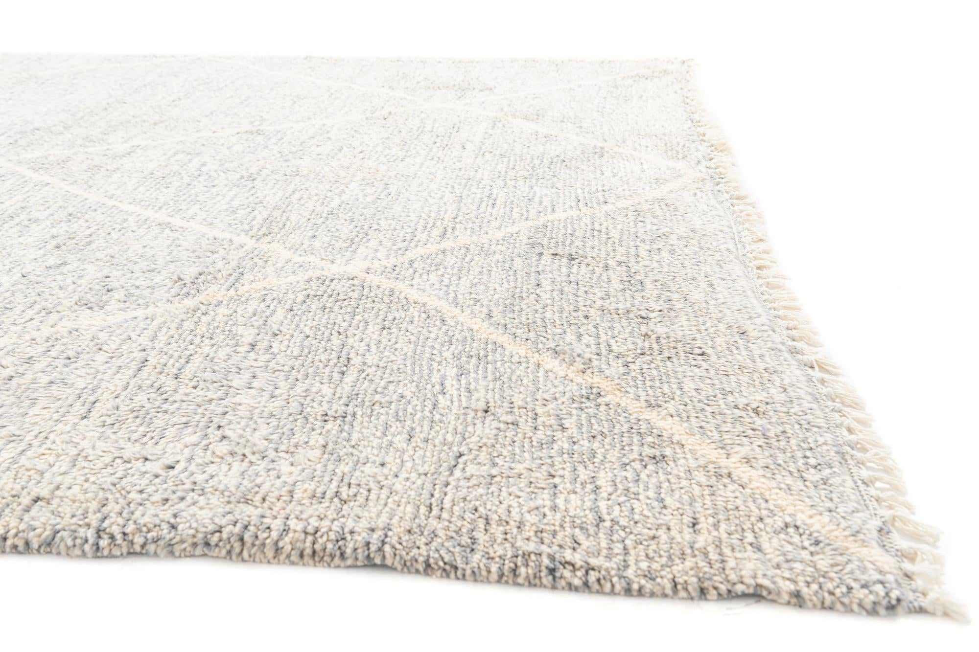 6' 9 x 9' 5 Hand Knotted Moroccan Wool Rug