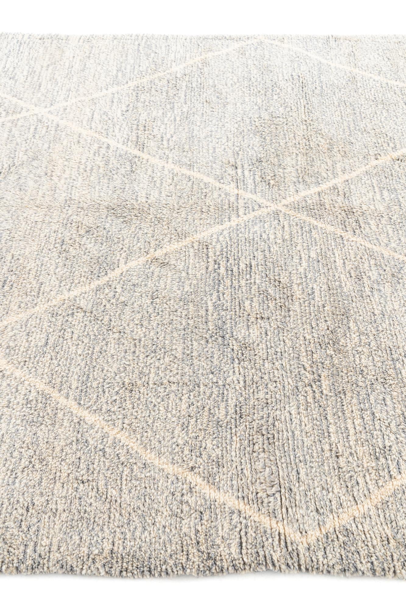 6' 9 x 9' 5 Hand Knotted Moroccan Wool Rug