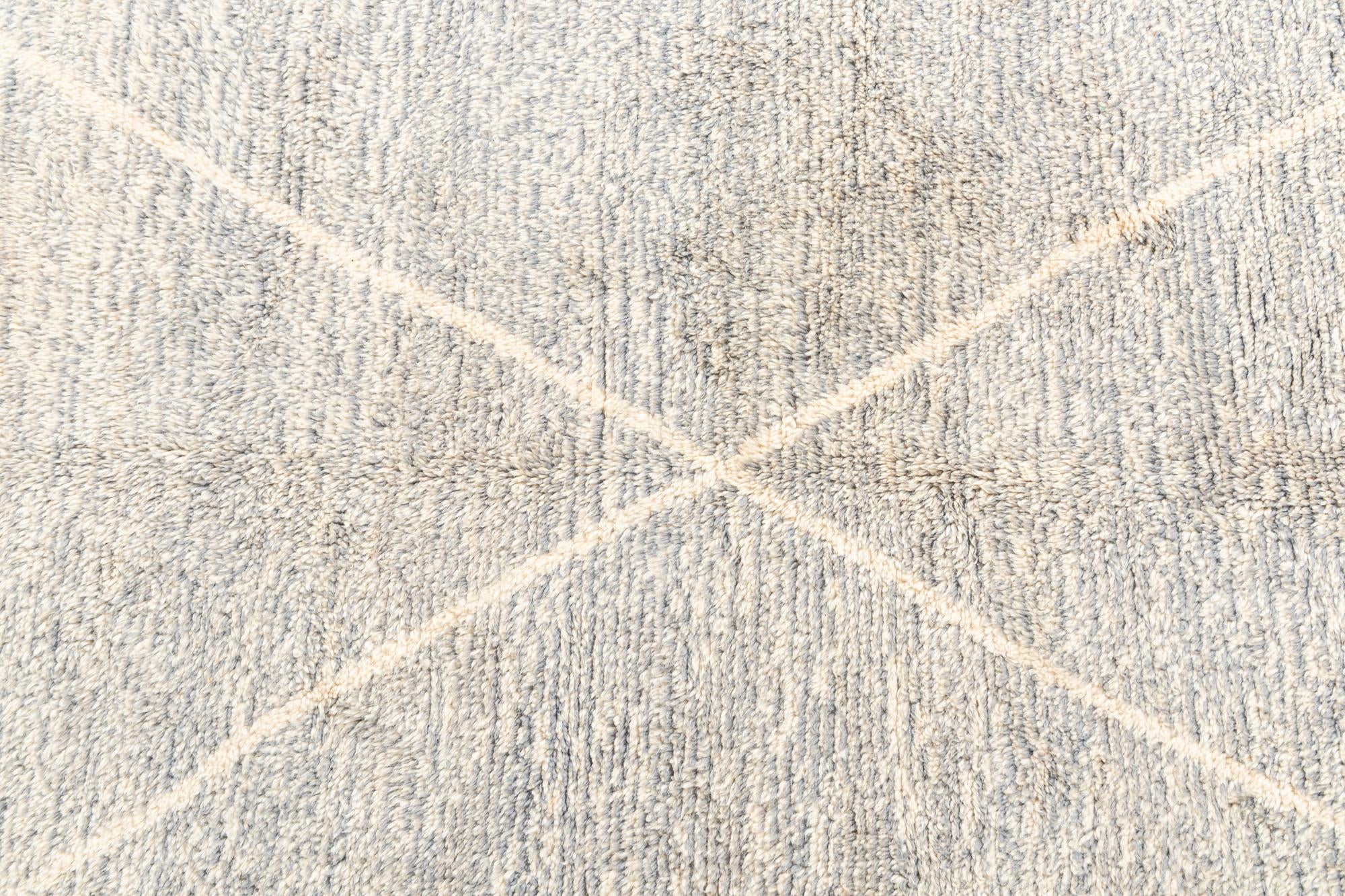 6' 9 x 9' 5 Hand Knotted Moroccan Wool Rug