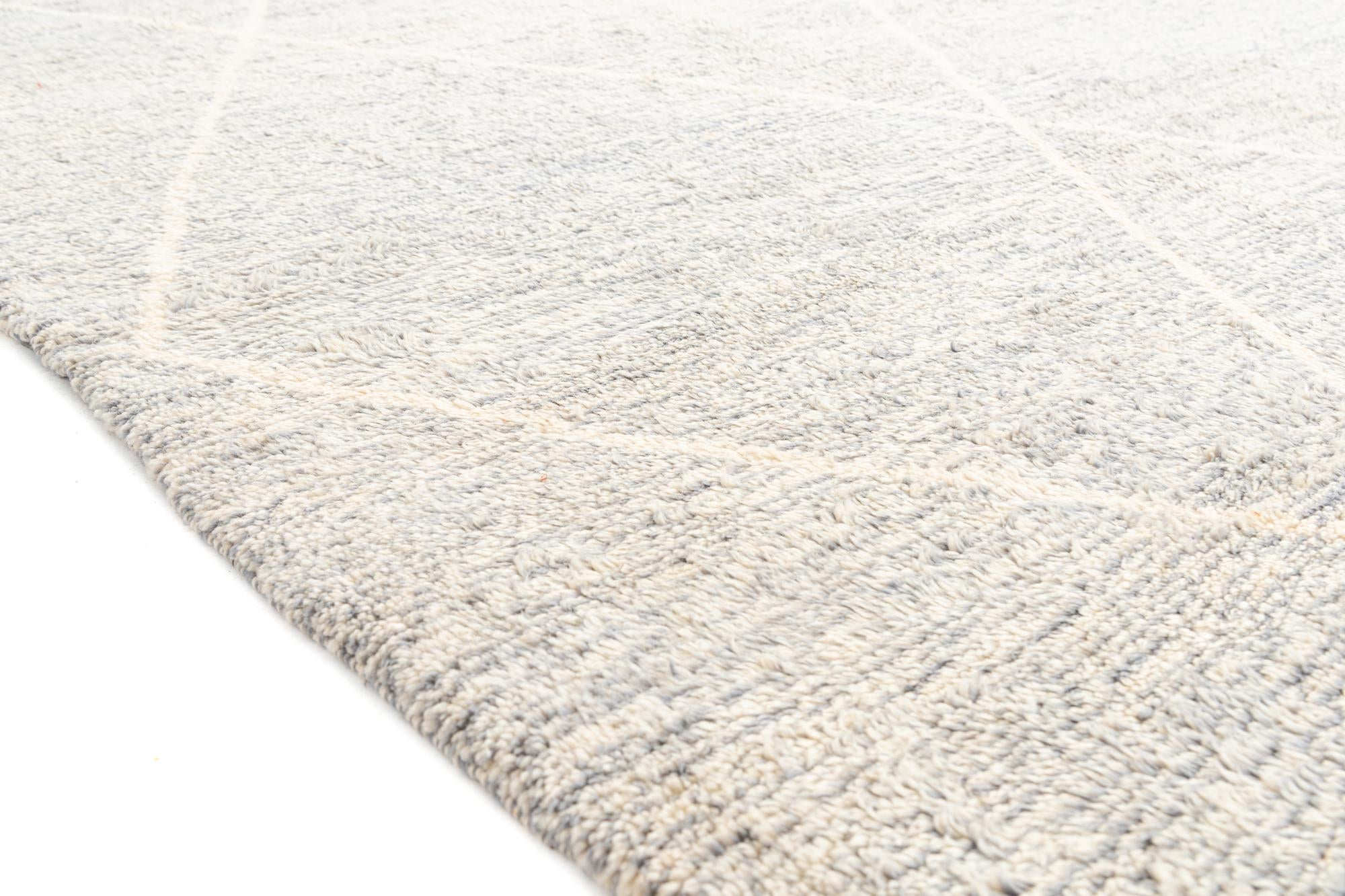 6' 9 x 9' 5 Hand Knotted Moroccan Wool Rug