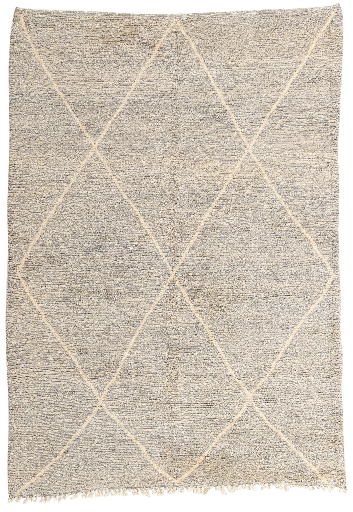 6' 9 x 9' 5 Hand Knotted Moroccan Wool Rug