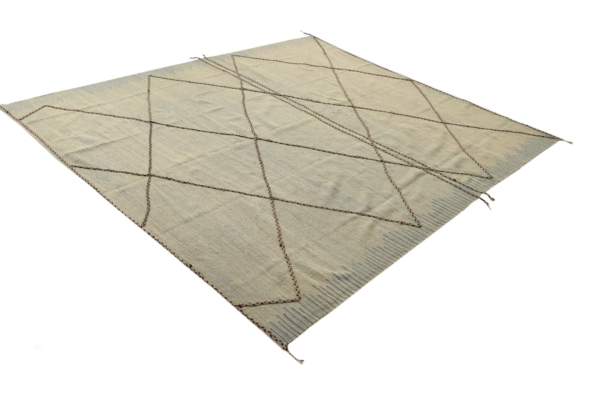8' 6 x 9' 5 Hand Knotted Moroccan Wool Rug