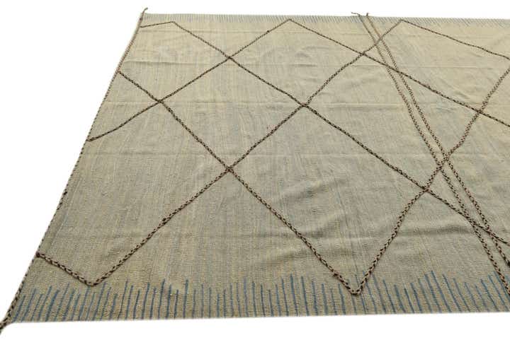 8' 6 x 9' 5 Hand Knotted Moroccan Wool Rug