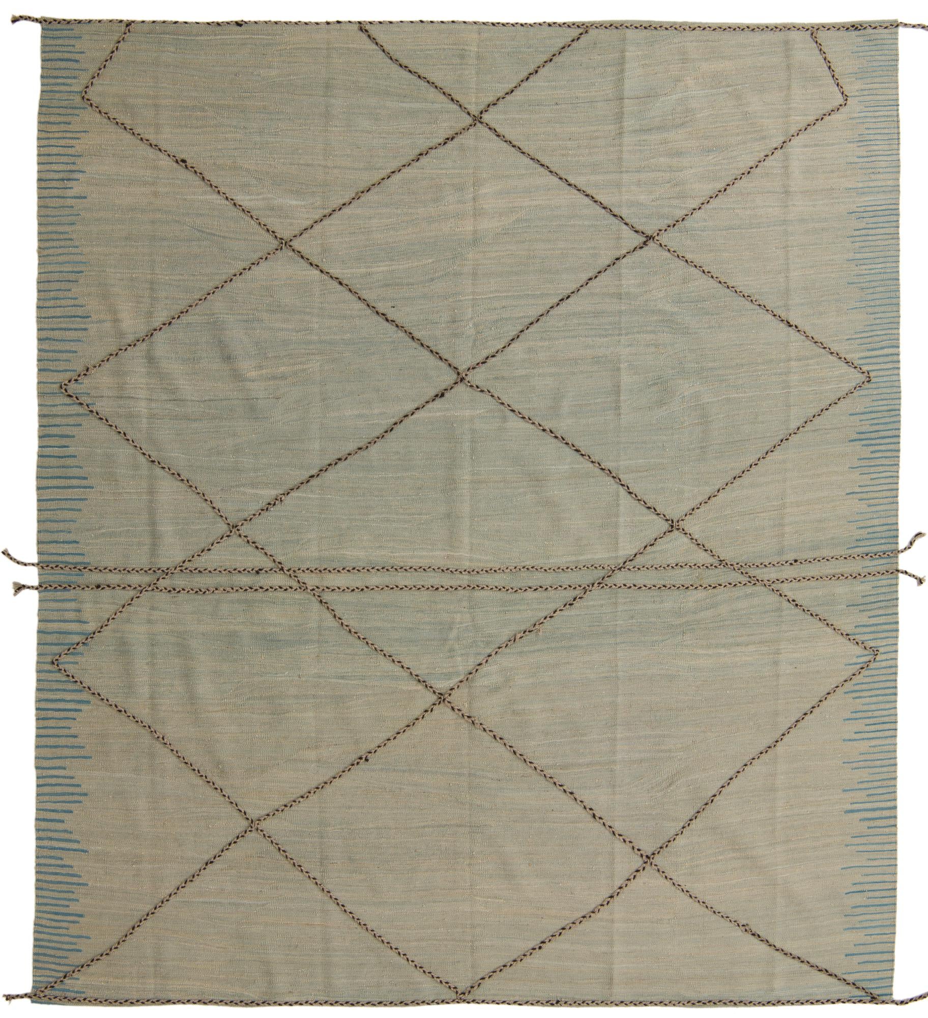8' 6 x 9' 5 Hand Knotted Moroccan Wool Rug