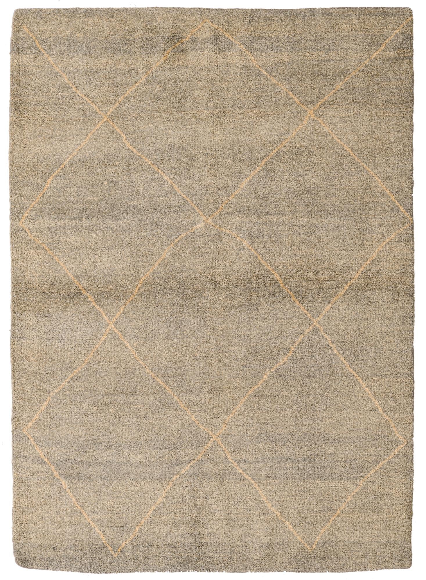 4' 8 x 6' 5 Hand Knotted Moroccan Wool Rug