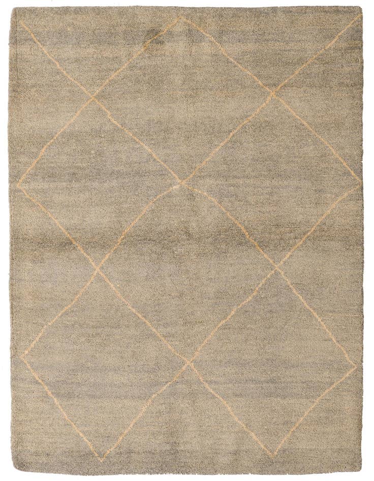 Detail image of 4' 8 x 6' 5 Hand Knotted Moroccan Wool Rug