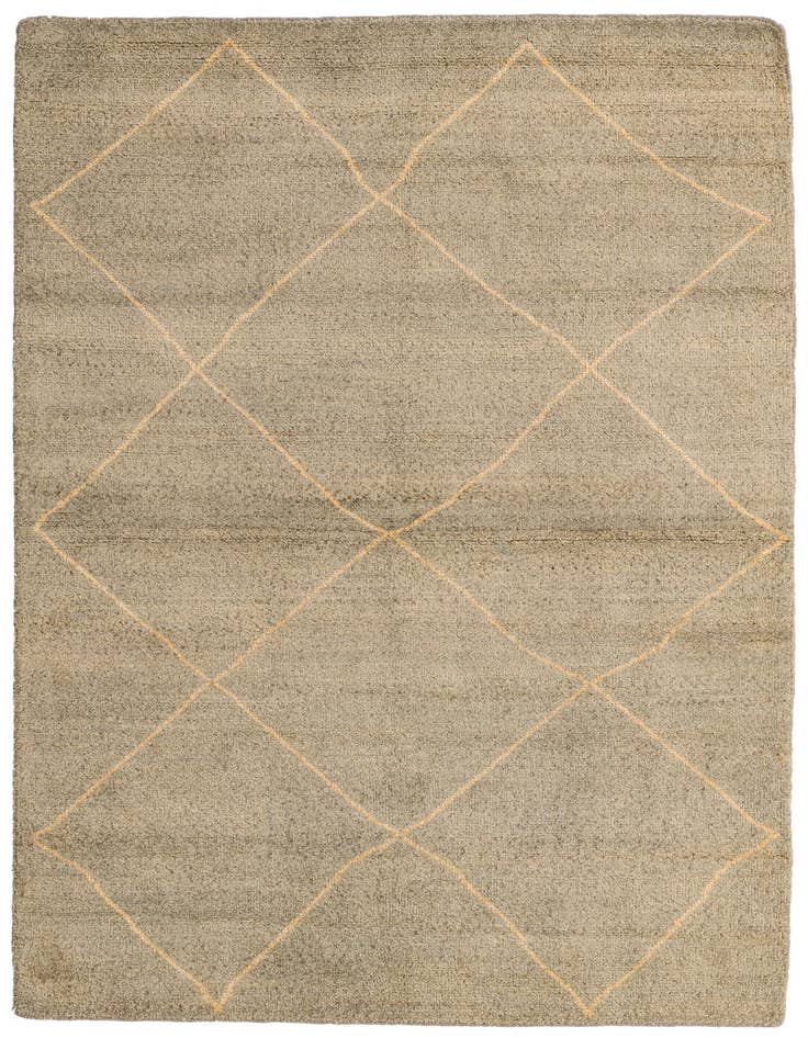 Detail image of 4' 8 x 6' 6 Hand Knotted Moroccan Wool Rug