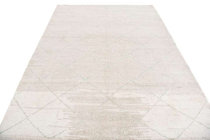 6' 6 x 8' 7 Hand Knotted Moroccan Wool Rug