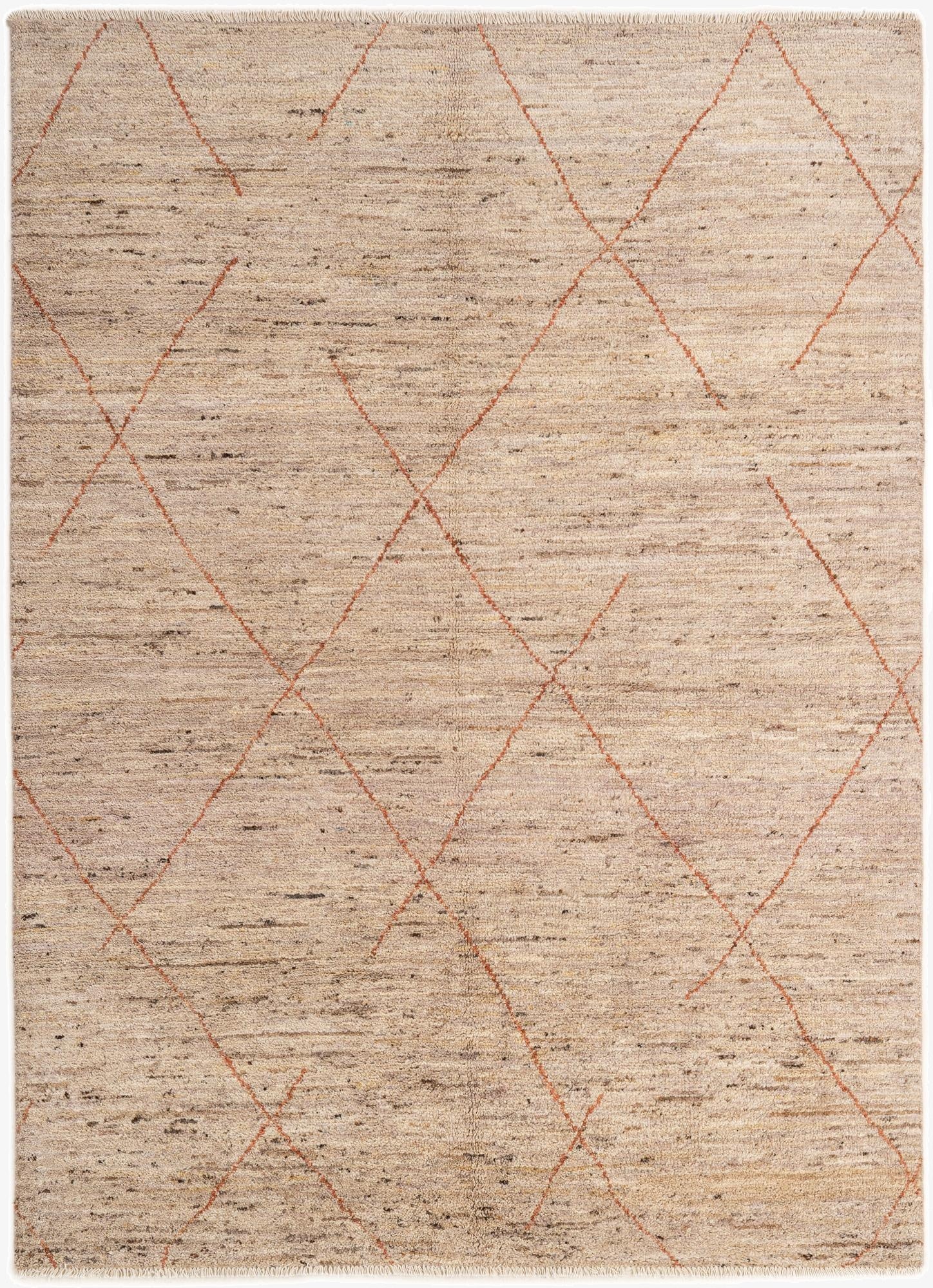 5' 4 x 7' 6  Hand Knotted Moroccan Wool Rug