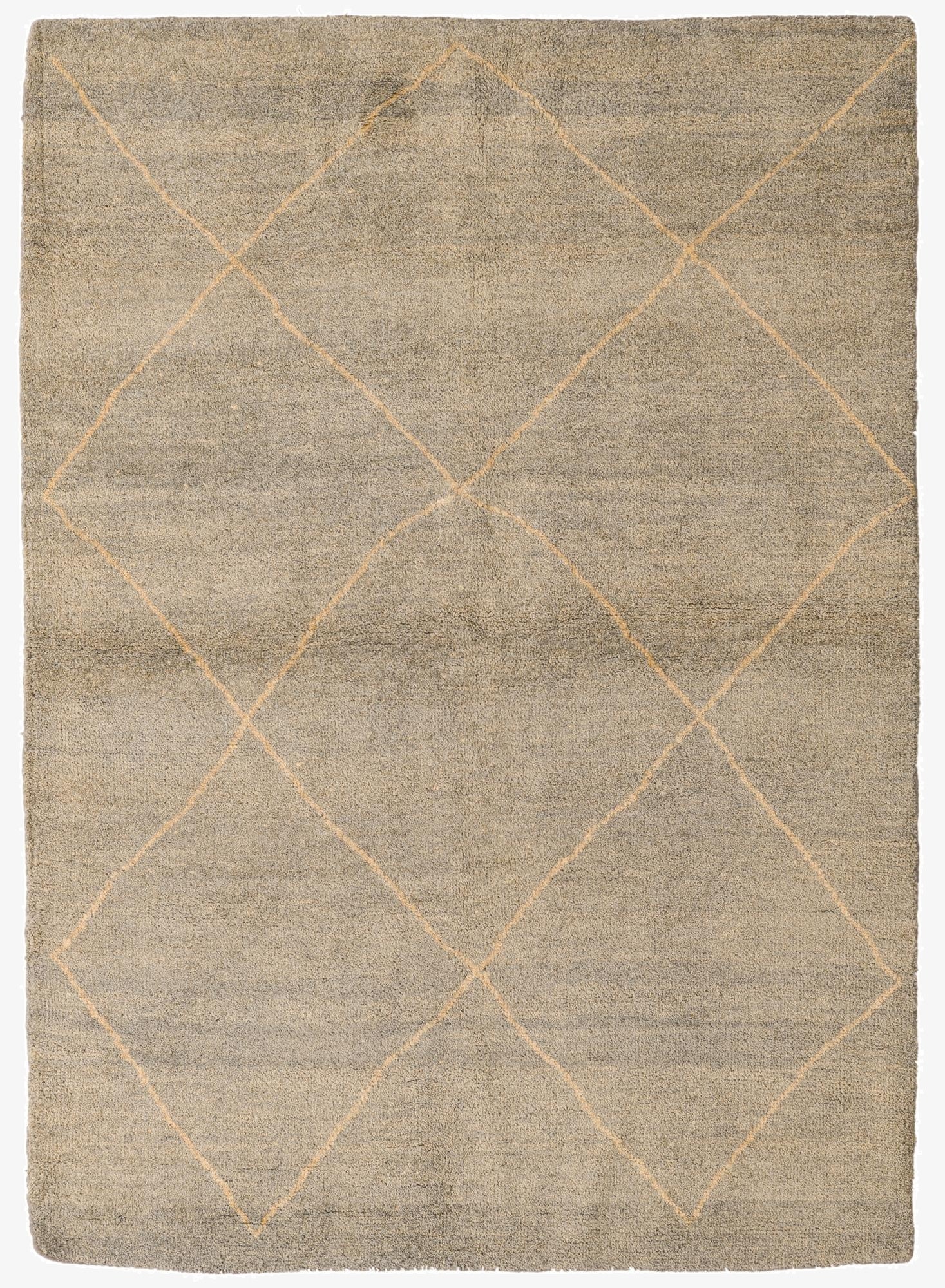 4' 8 x 6' 5  Hand Knotted Moroccan Wool Rug