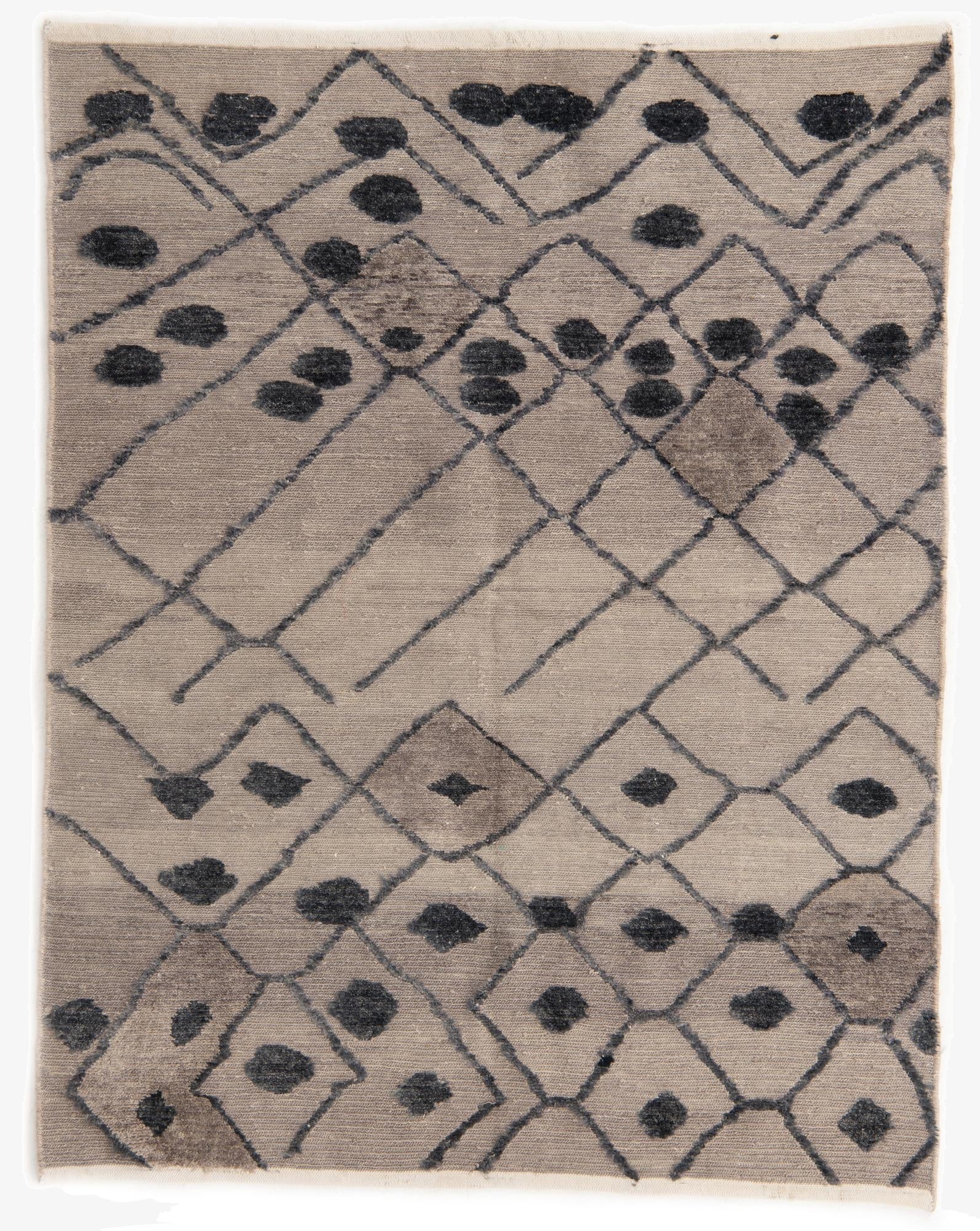 5' x 6' 6  Hand Knotted Moroccan Wool Rug