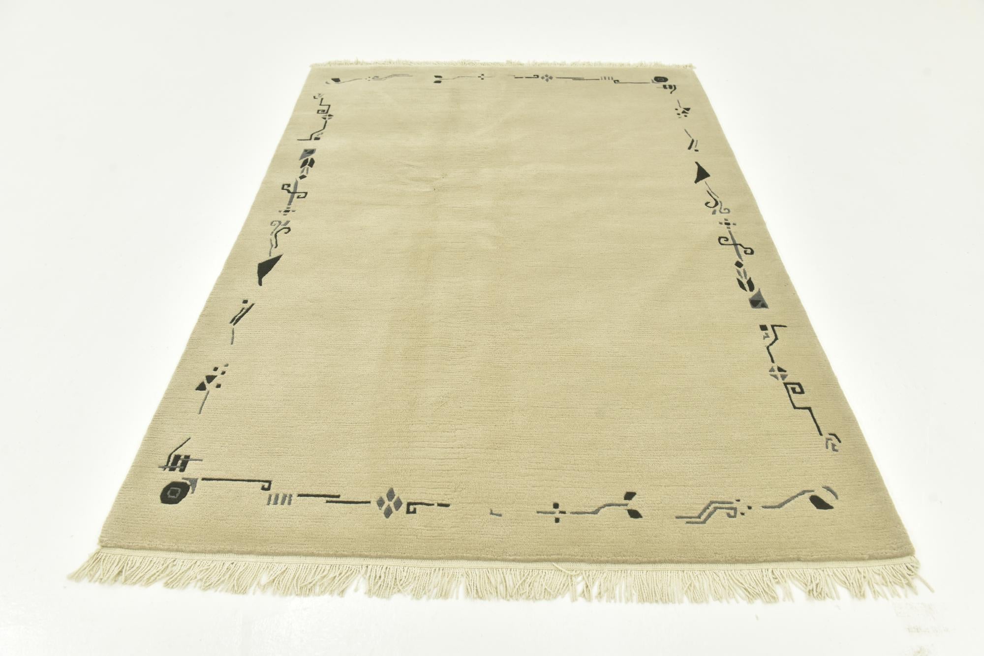 4' 8 x 6' 10 Hand Knotted Nepal Wool Rug