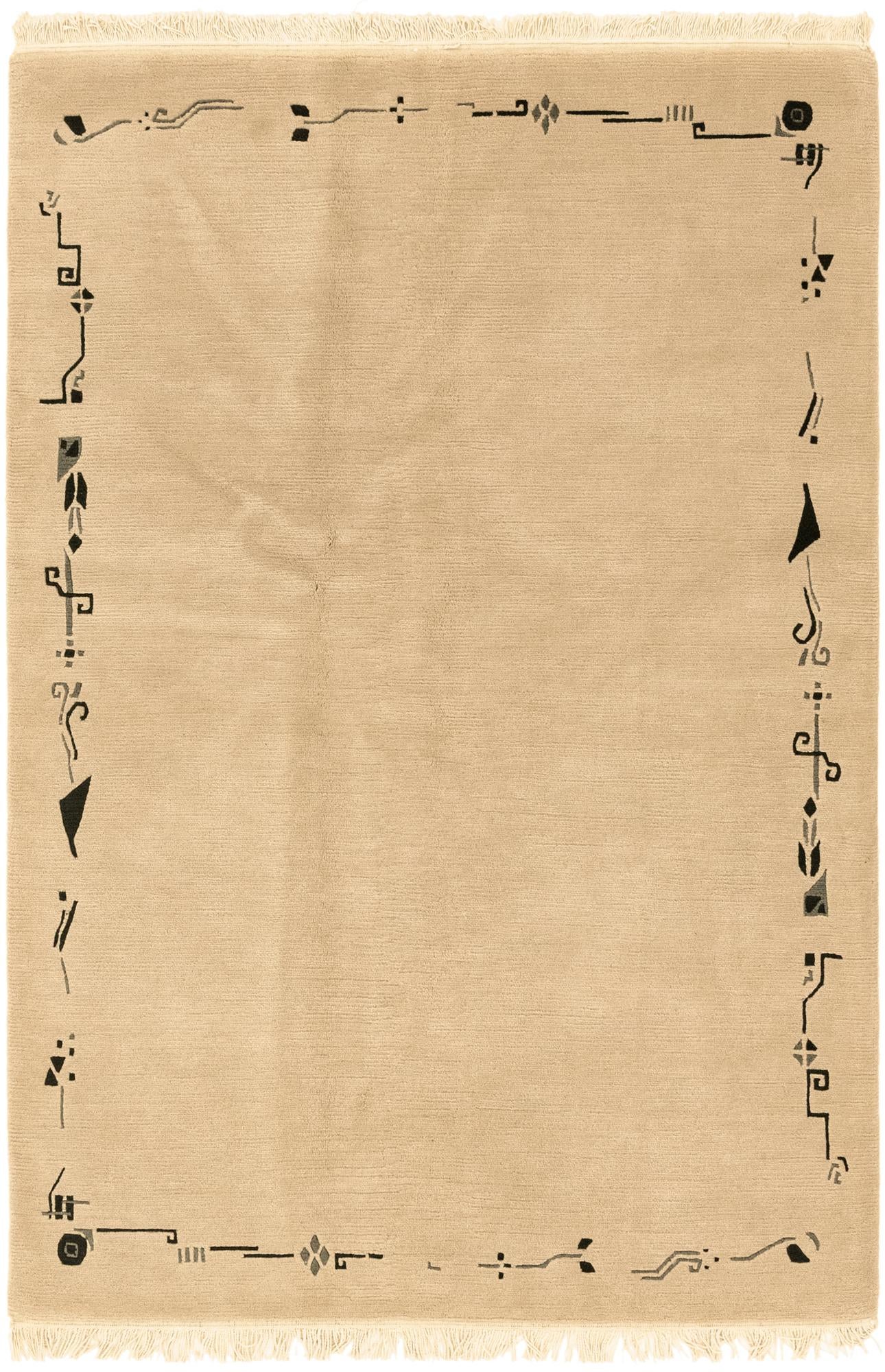 4' 8 x 6' 10 Hand Knotted Nepal Wool Rug