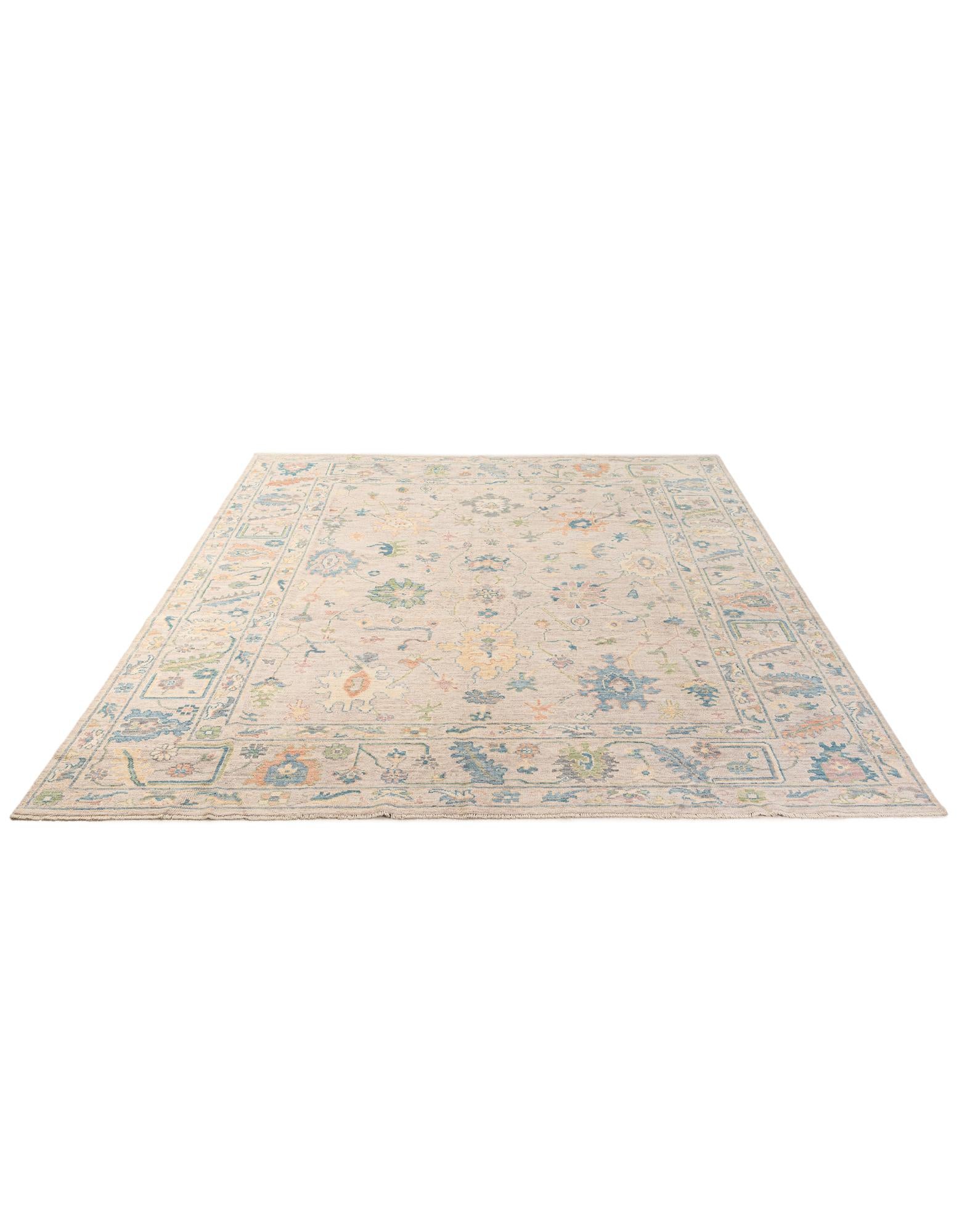 9' 2 x 11' 11 Hand Knotted Oushak Wool Rug