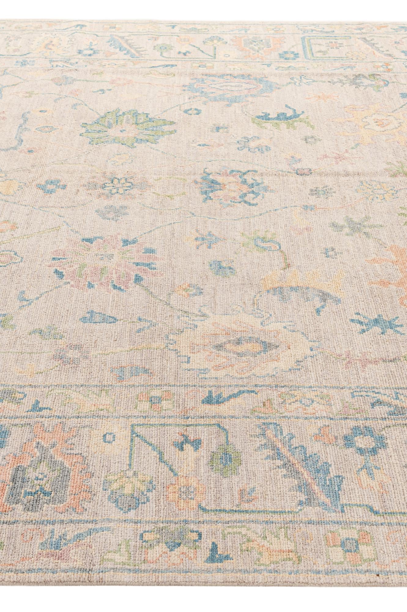 9' 2 x 11' 11 Hand Knotted Oushak Wool Rug