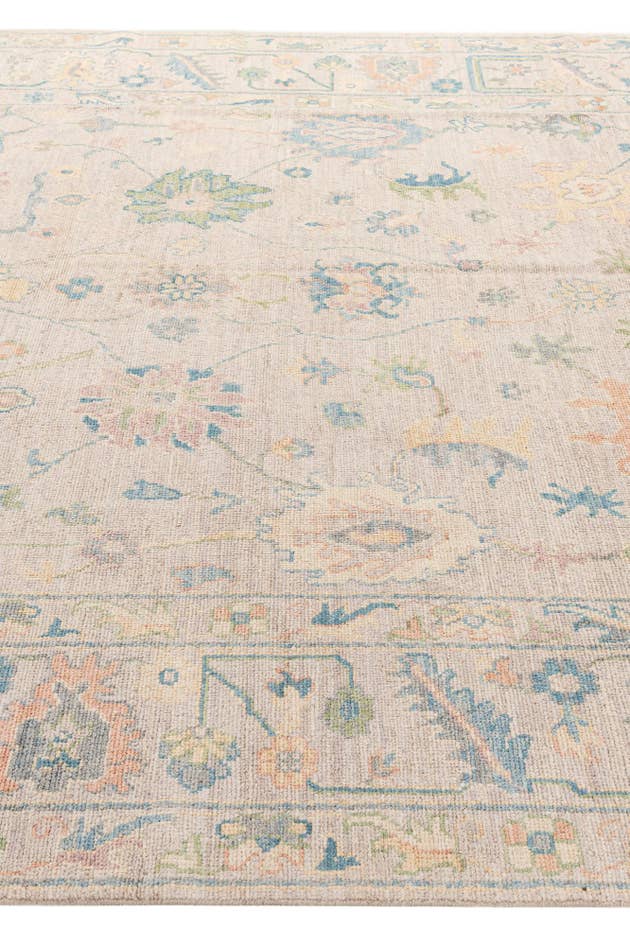 Detail image of 9' 2 x 11' 11 Hand Knotted Oushak Wool Rug