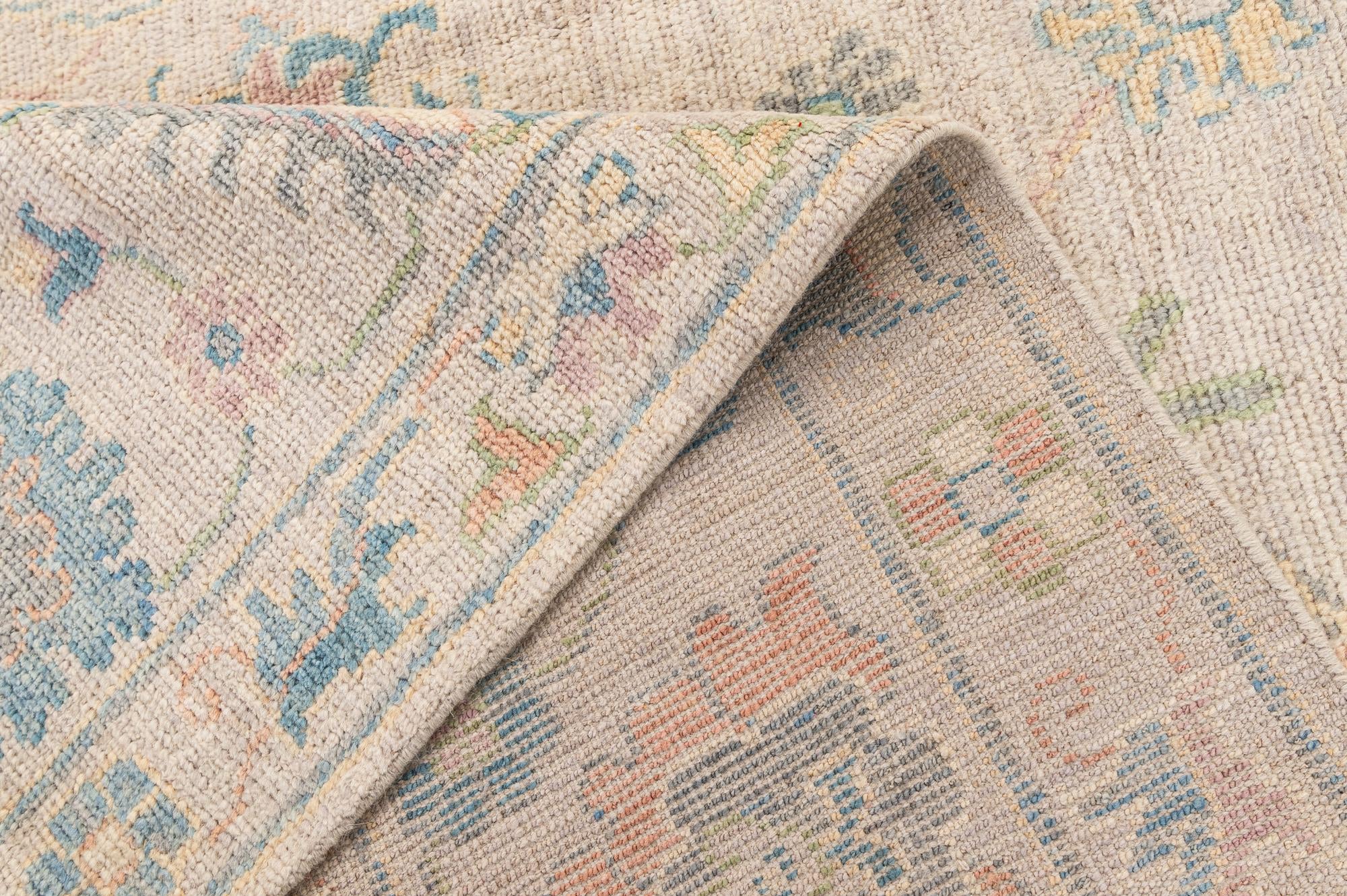 9' 2 x 11' 11 Hand Knotted Oushak Wool Rug