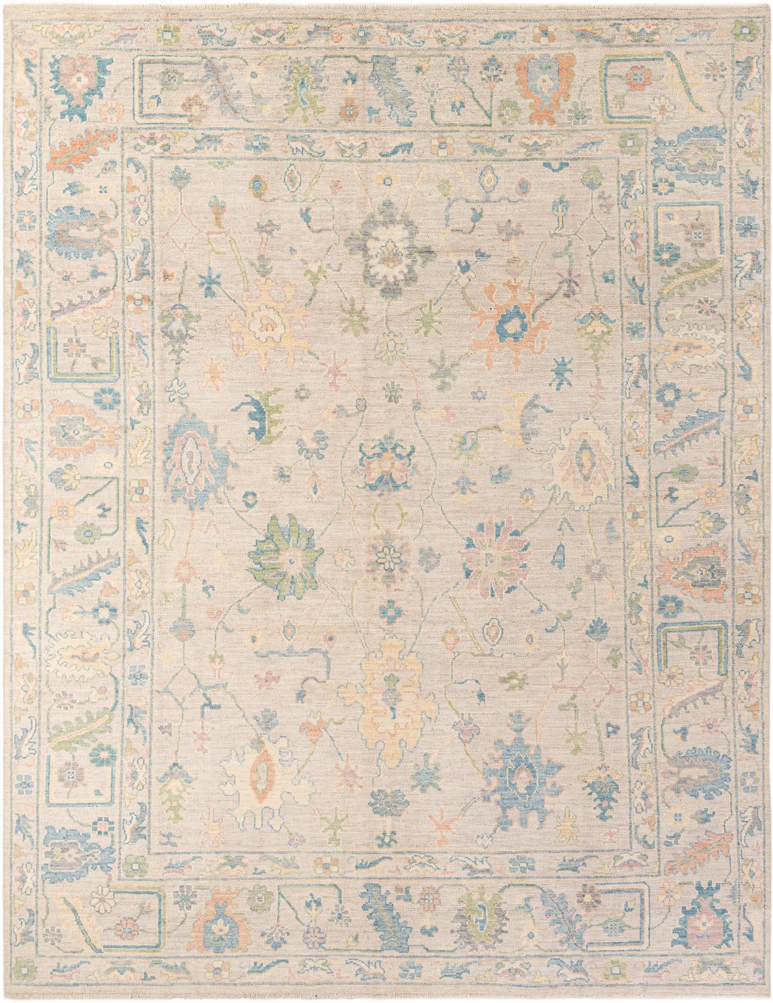 9' 2 x 11' 11 Hand Knotted Oushak Wool Rug