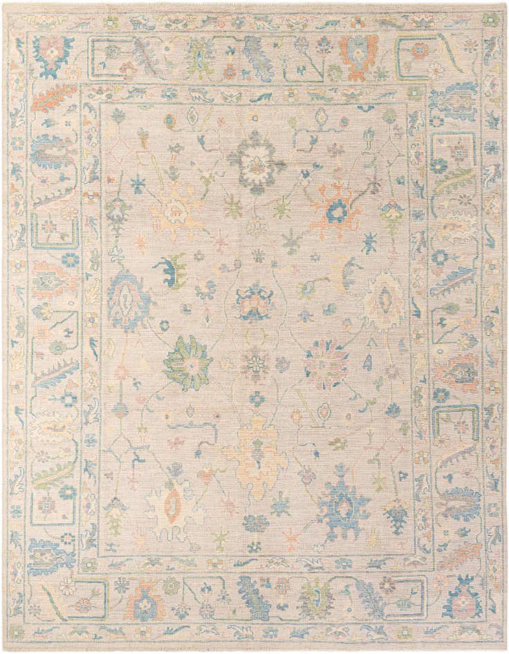 Detail image of 9' 2 x 11' 11 Hand Knotted Oushak Wool Rug
