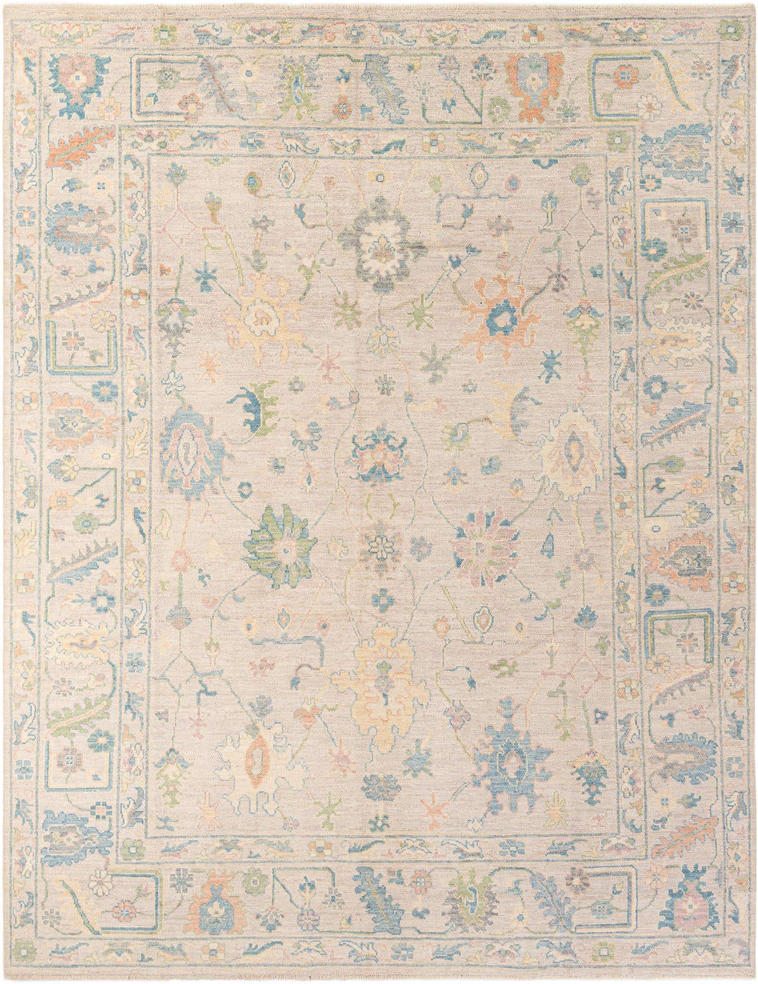 9' 2 x 11' 11 Hand Knotted Oushak Wool Rug