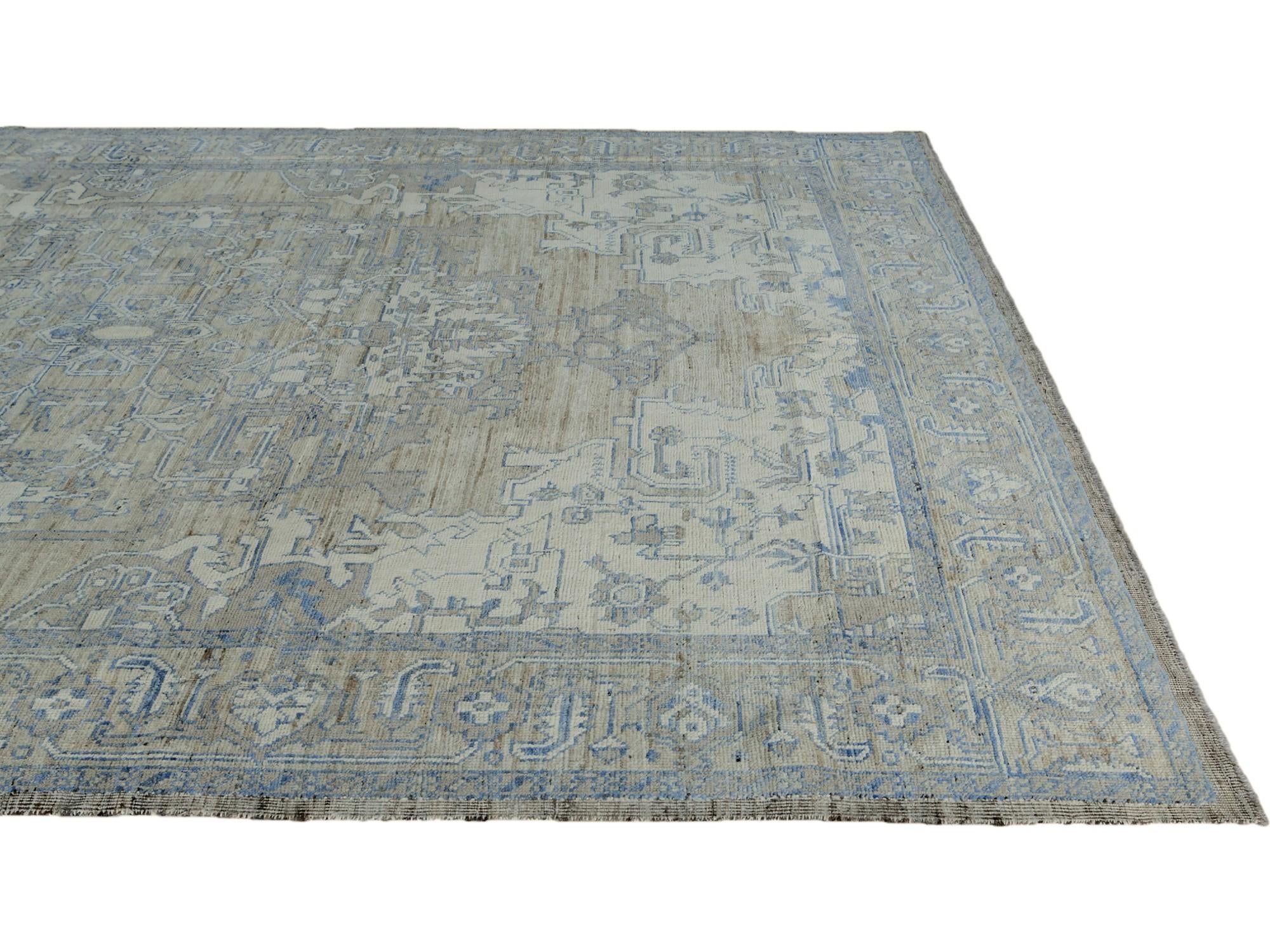9' 1 x 11' 10 Hand Knotted Oushak Wool Rug