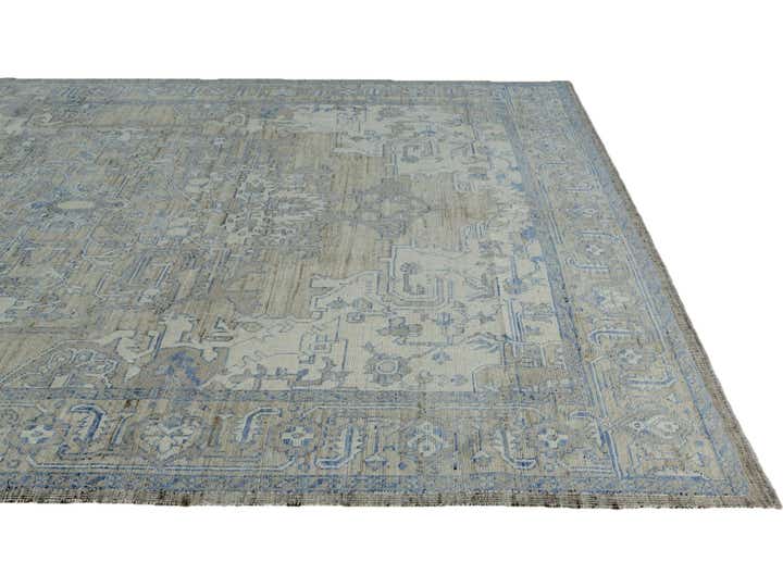 9' 1 x 11' 10 Hand Knotted Oushak Wool Rug