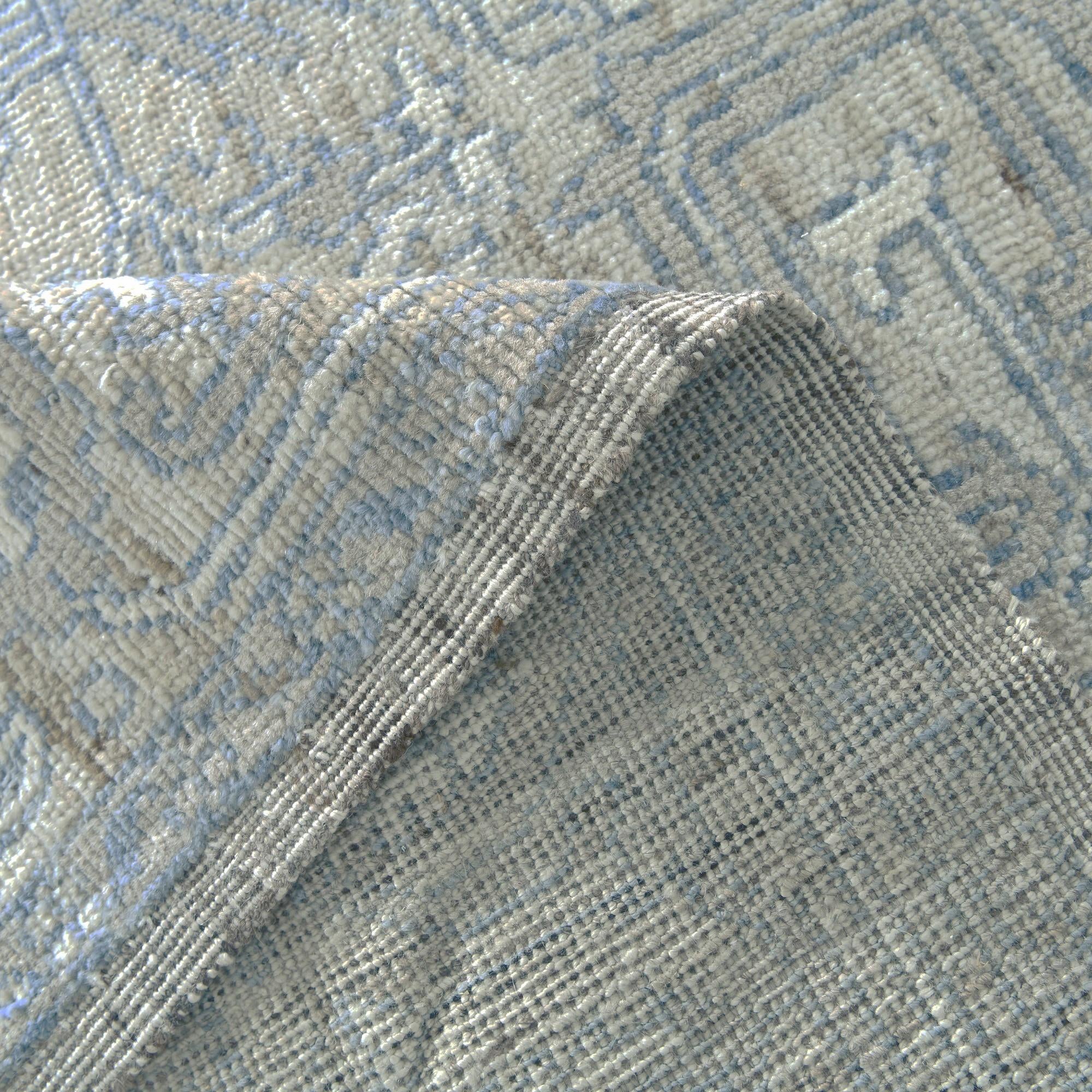 9' 1 x 11' 10 Hand Knotted Oushak Wool Rug