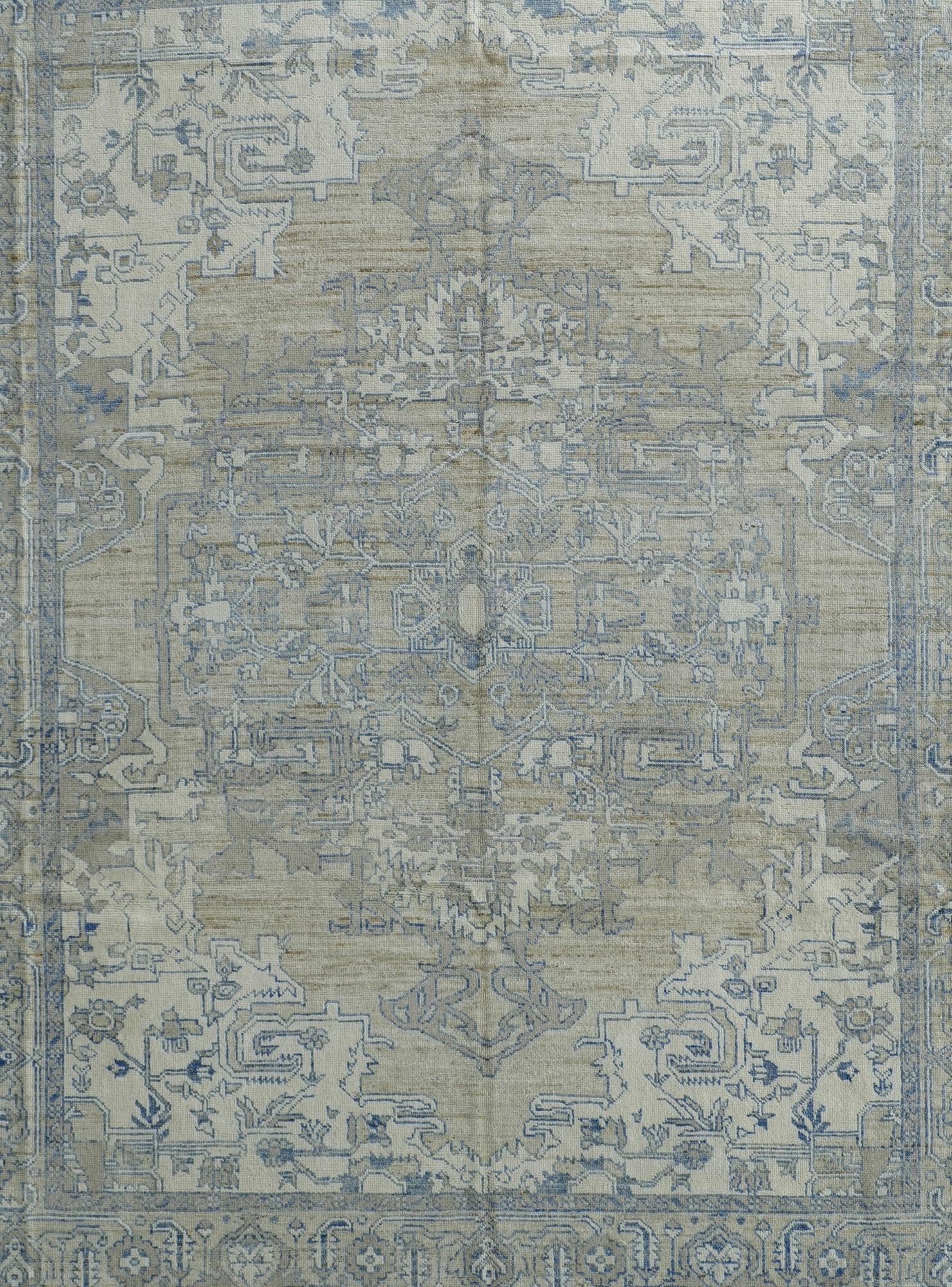 9' 1 x 11' 10 Hand Knotted Oushak Wool Rug