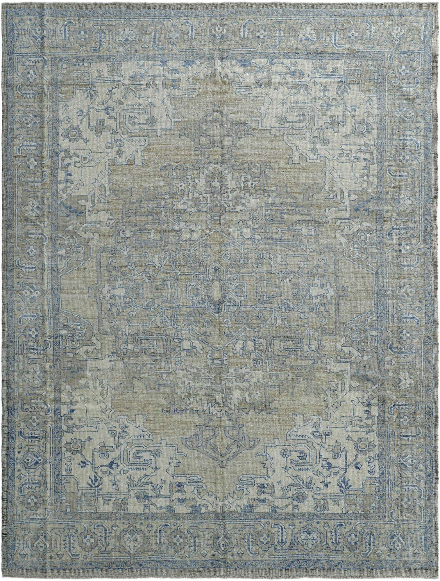 9' 1 x 11' 10 Hand Knotted Oushak Wool Rug