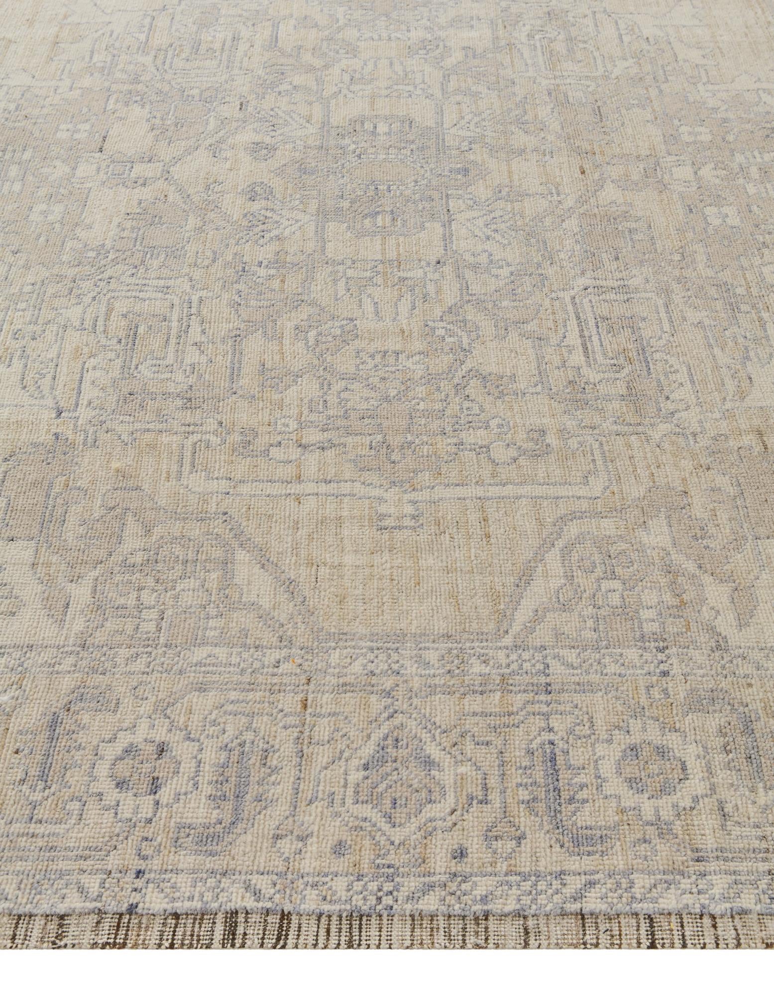 9' x 12' 4 Hand Knotted Oushak Wool Rug