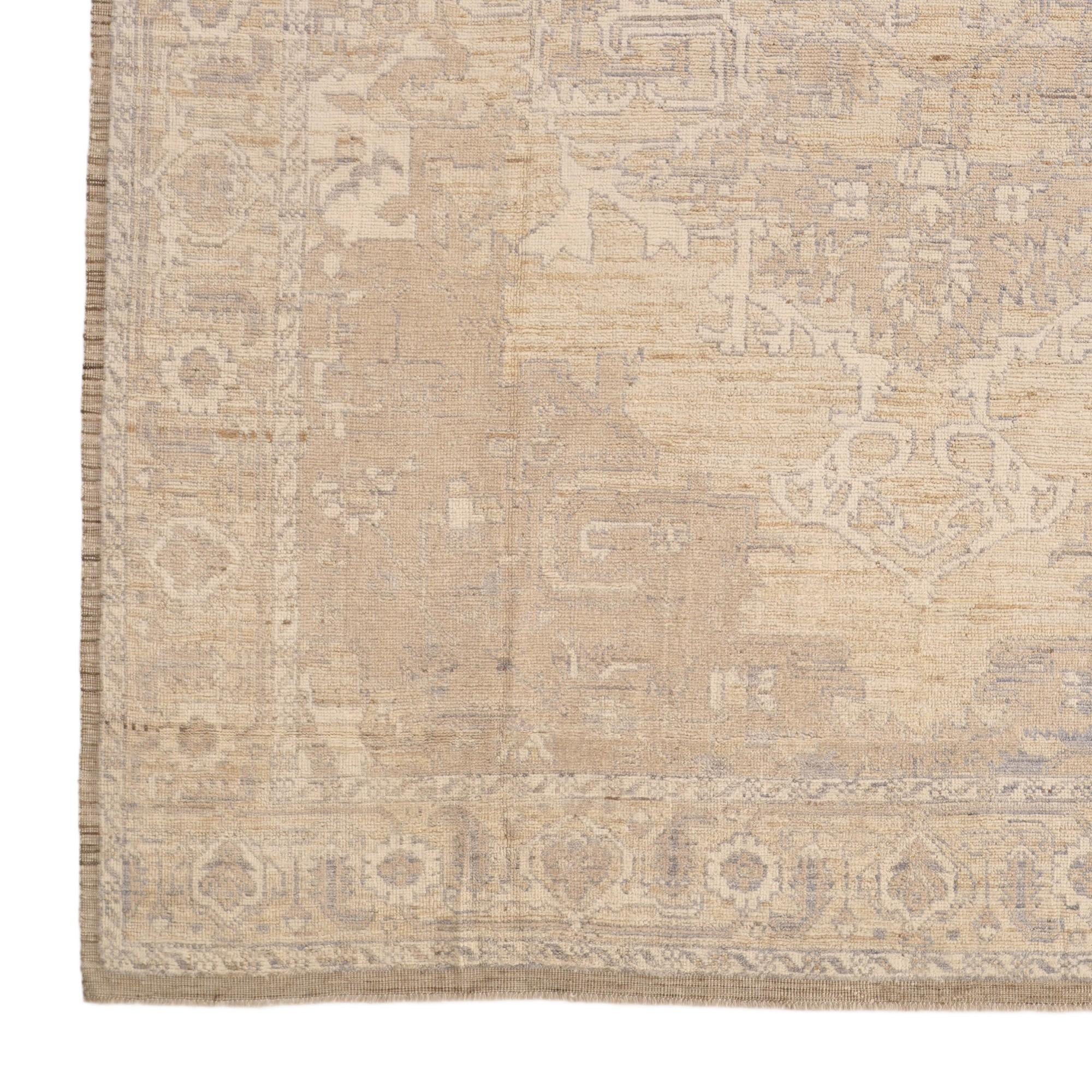 9' x 12' 4 Hand Knotted Oushak Wool Rug