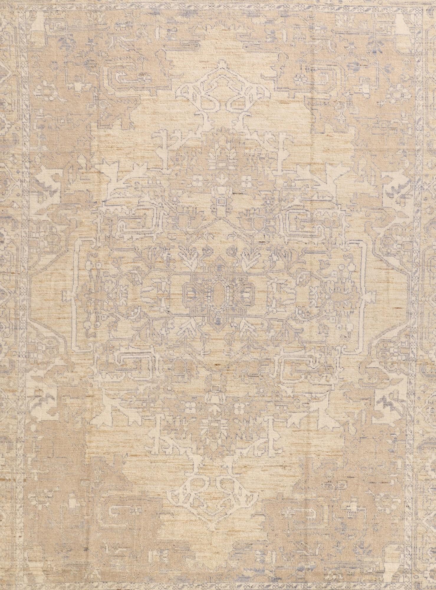 9' x 12' 4 Hand Knotted Oushak Wool Rug