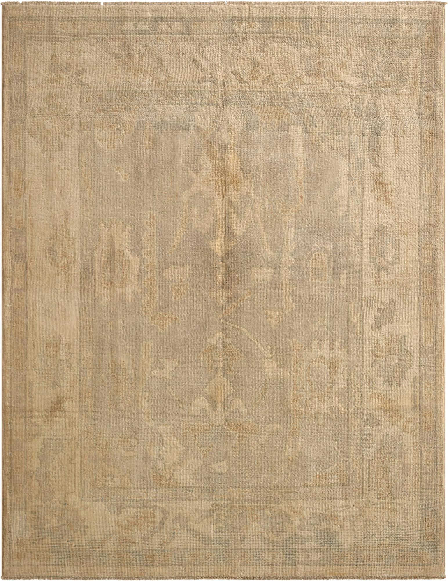 5' 3 x 6' 8  Hand Knotted Oushak Wool Rug