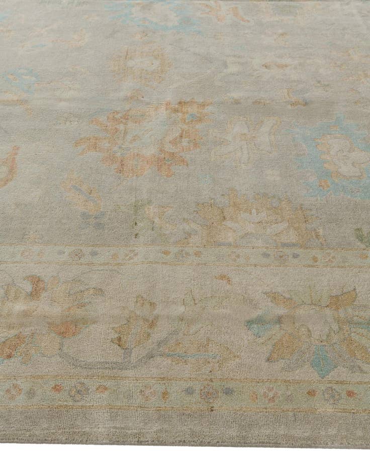 Detail image of 12' 3 x 14' 4 Hand Knotted Oushak Wool Rug