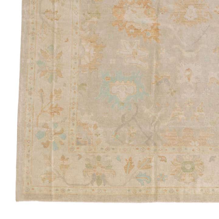 12' 3 x 14' 4 Hand Knotted Oushak Wool Rug