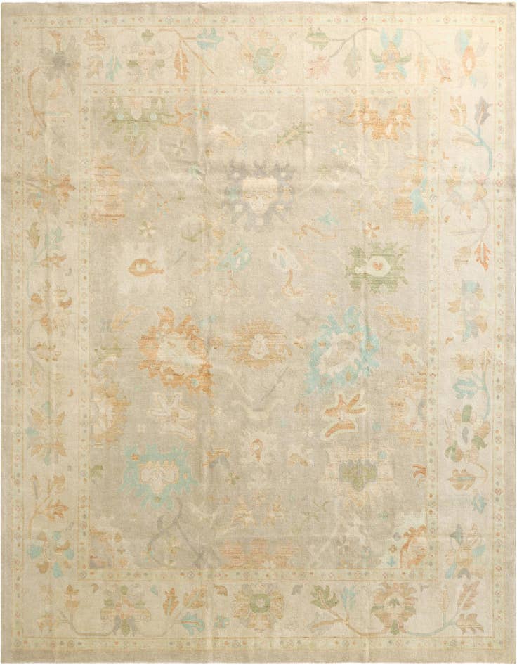 Detail image of 12' 3 x 14' 4 Hand Knotted Oushak Wool Rug