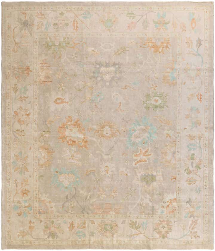 12' 3 x 14' 4 Hand Knotted Oushak Wool Rug