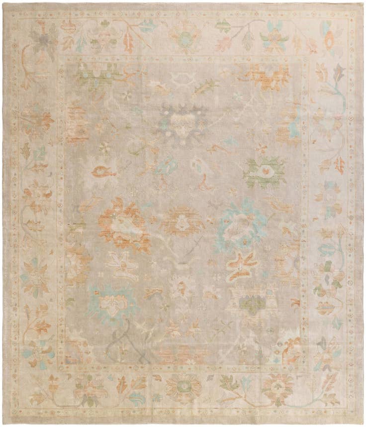 Detail image of 12' 3 x 14' 4 Hand Knotted Oushak Wool Rug