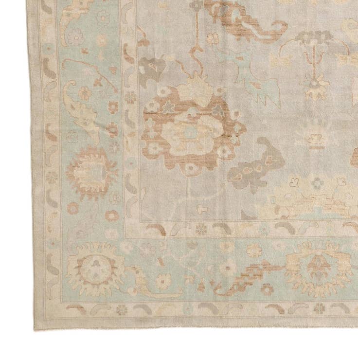 Detail image of 10' 5 x 13' 10 Hand Knotted Oushak Wool Rug
