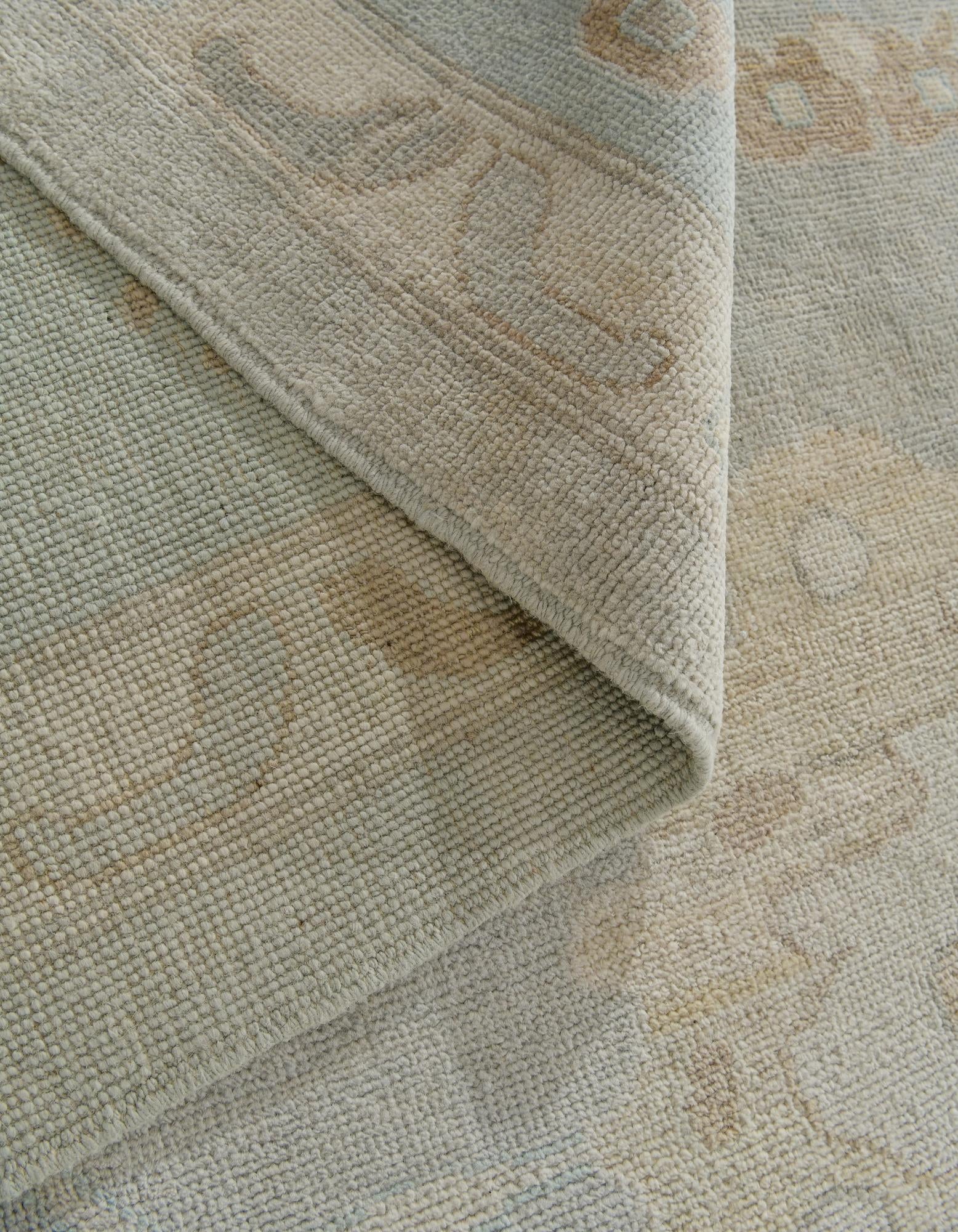 10' 5 x 13' 10 Hand Knotted Oushak Wool Rug