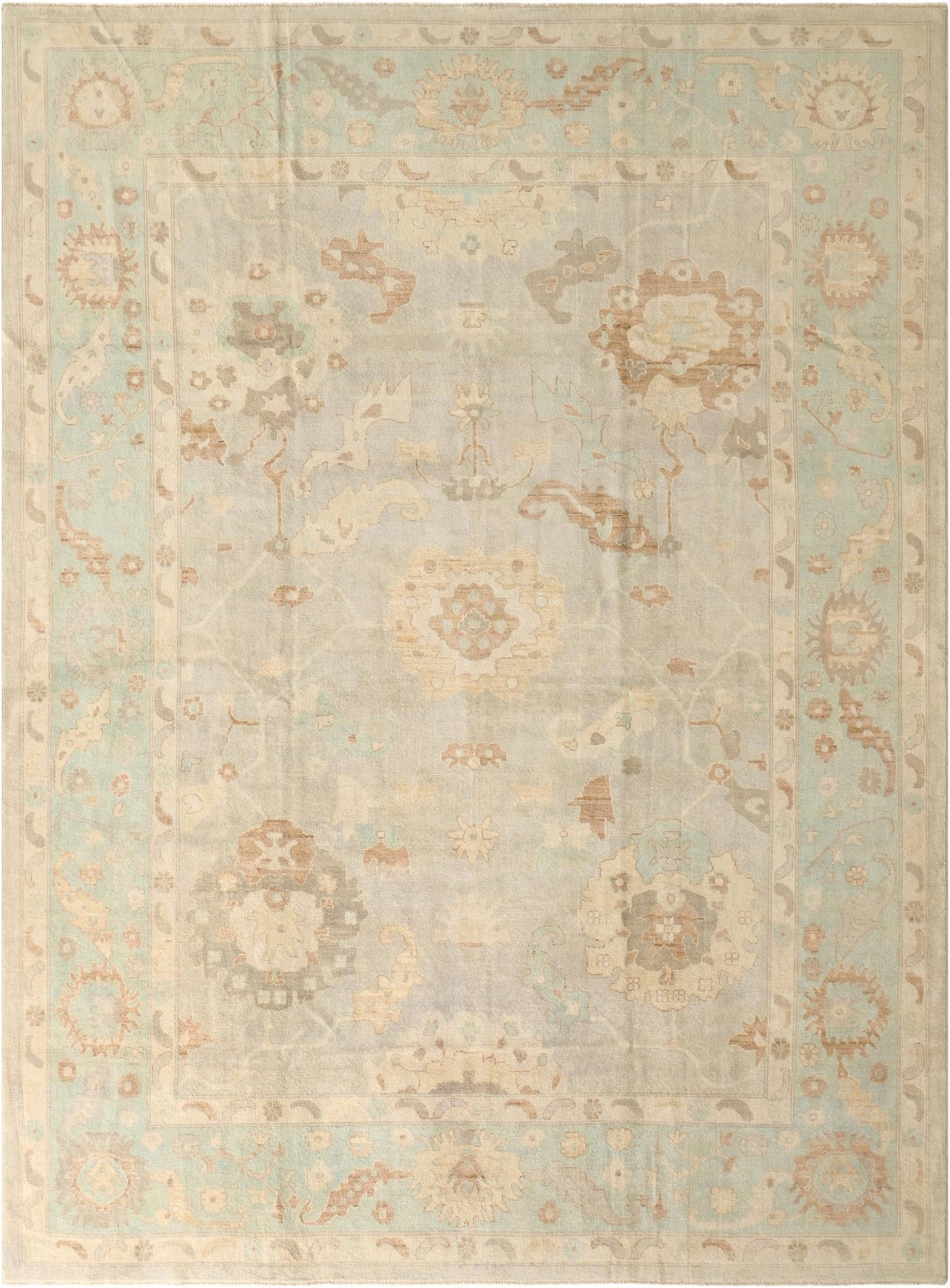 10' 5 x 13' 10  Hand Knotted Oushak Wool Rug