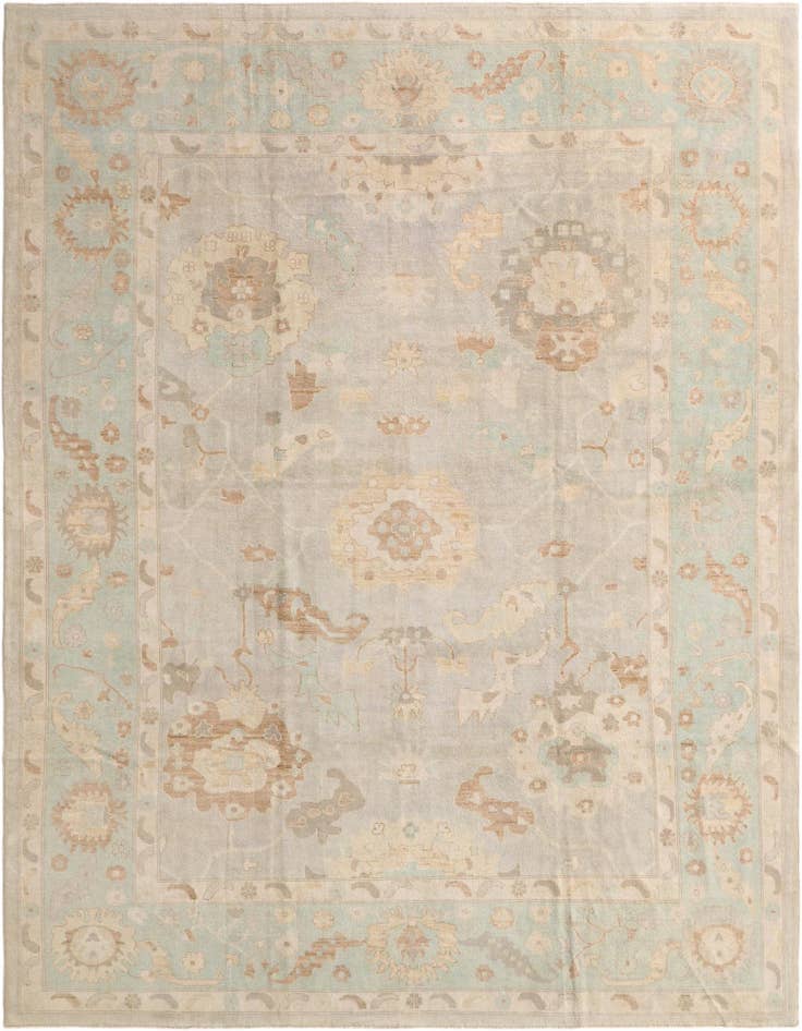 Detail image of 10' 5 x 13' 10 Hand Knotted Oushak Wool Rug