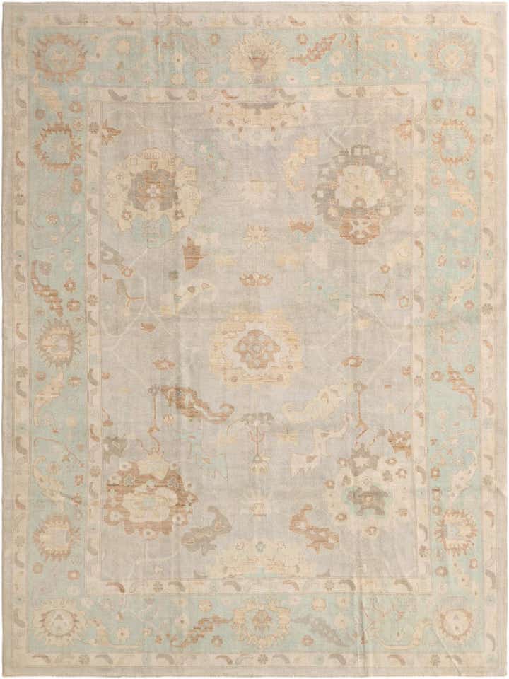 10' 5 x 13' 10 Hand Knotted Oushak Wool Rug