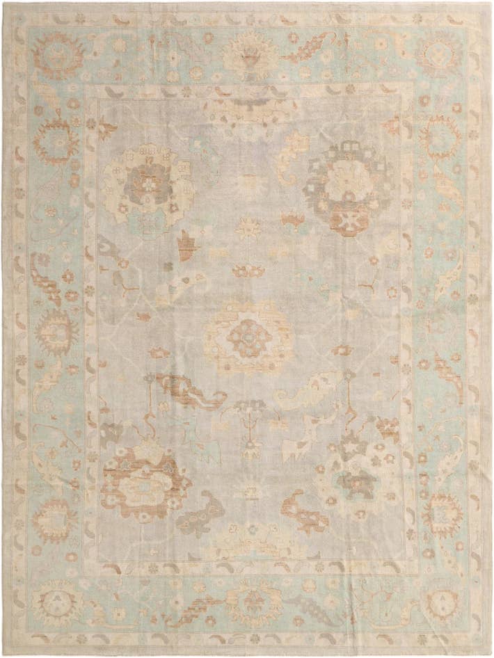 Detail image of 10' 5 x 13' 10 Hand Knotted Oushak Wool Rug