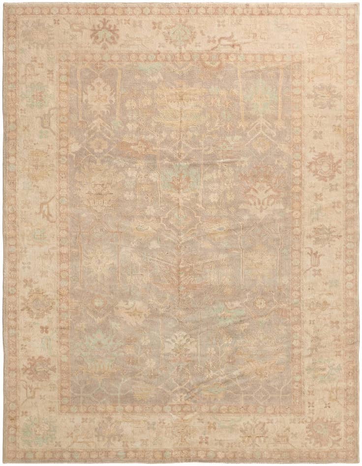 Detail image of 9' 10 x 13' 10 Hand Knotted Oushak Wool Rug