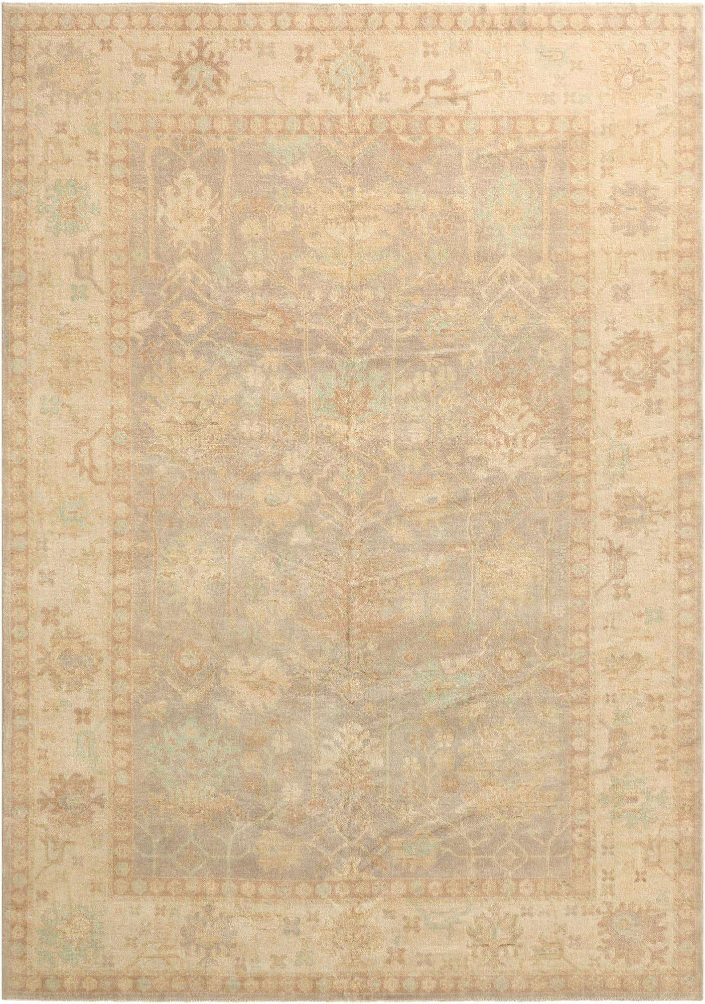 9' 10 x 13' 10 Hand Knotted Oushak Wool Rug