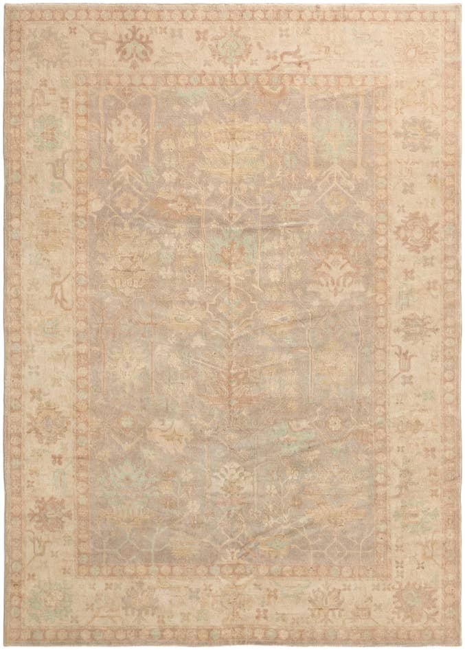 Detail image of 9' 10 x 13' 10 Hand Knotted Oushak Wool Rug