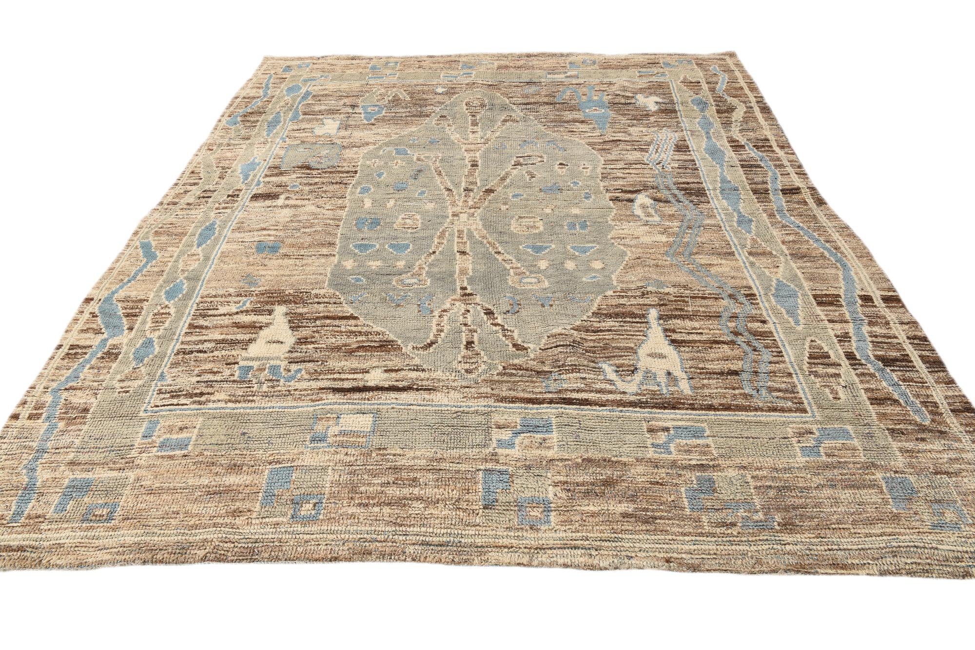 9' 2 x 10' 7 Hand Knotted Oushak Wool Rug