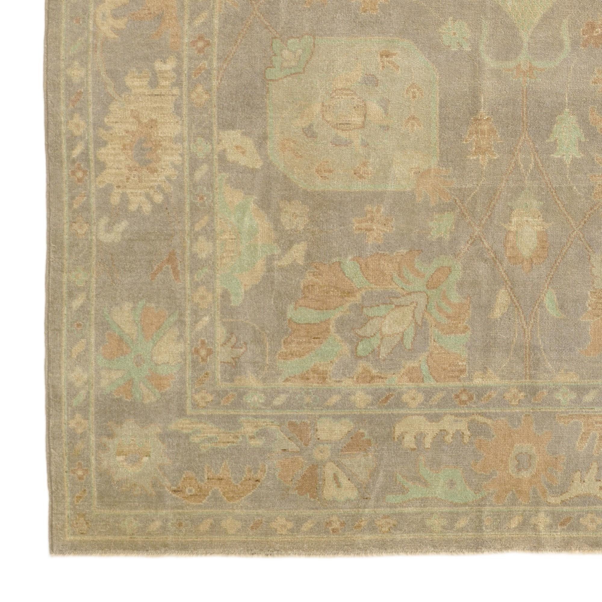 8' x 9' 11 Hand Knotted Oushak Wool Rug